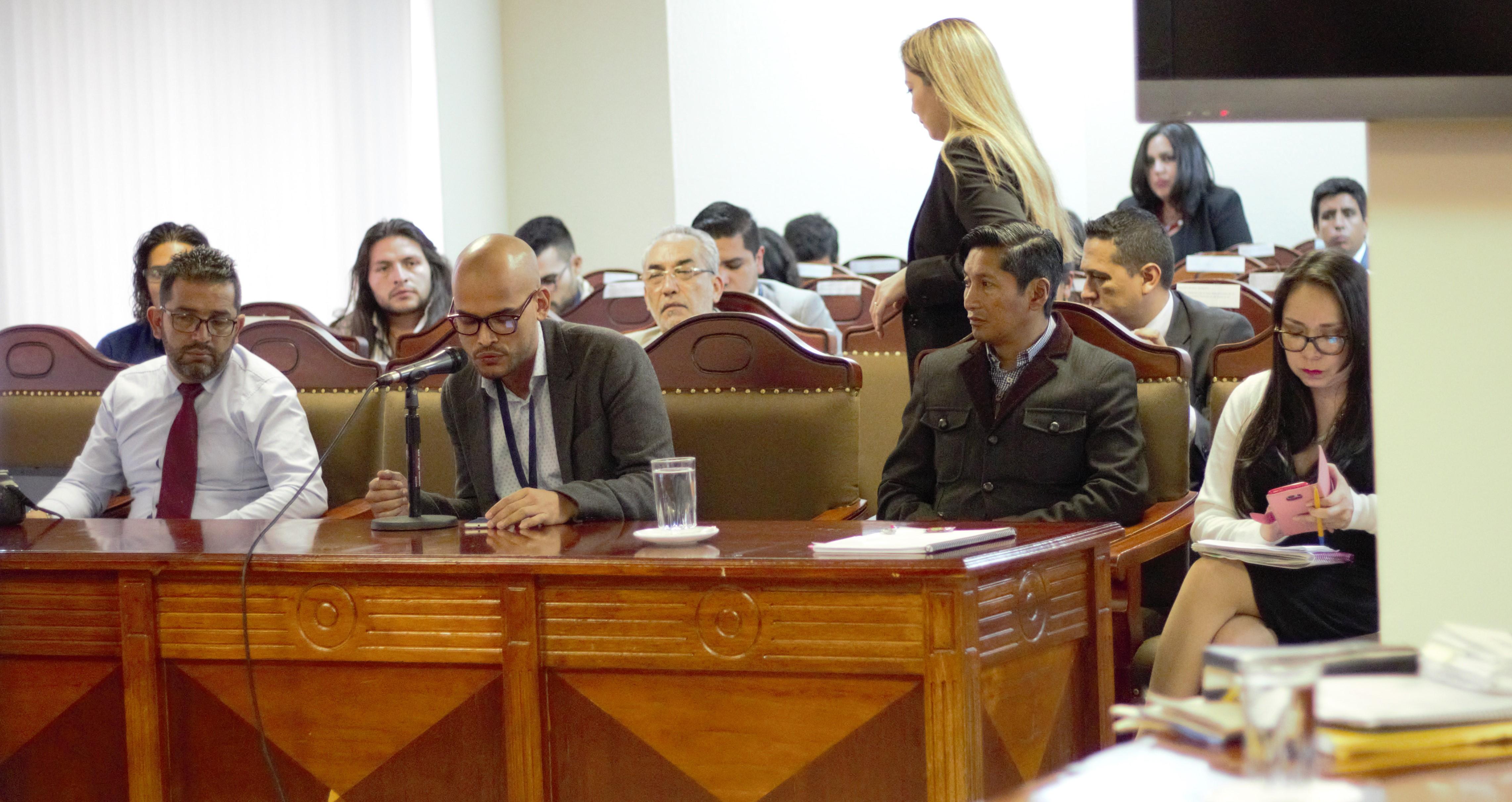 Efrain Soria en la audiencia de consulta de la Opinión Consultiva en la Corte Constitucional, en Quito.
