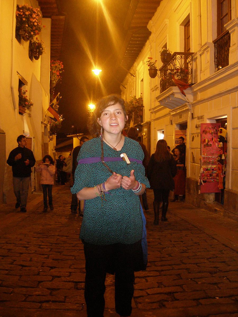 Carolina Garzón en La Ronda - Quito, un día antes de su desaparición.